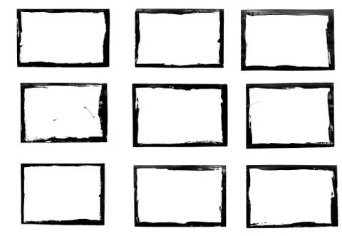 Set of black frames isolated on white background Stock Illustration