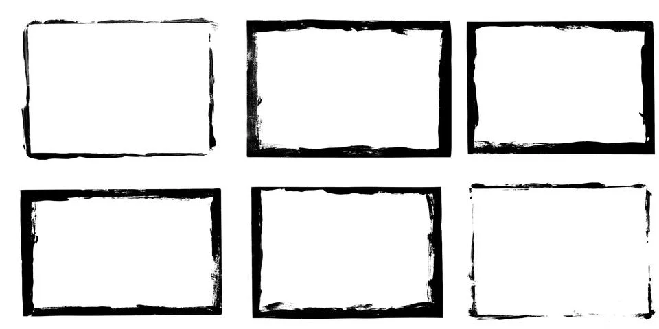 Set of black frames isolated on white background Stock Illustration