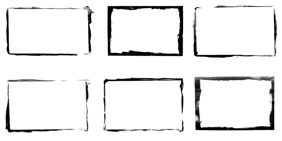 Set of black frames isolated on white background Stock Illustration
