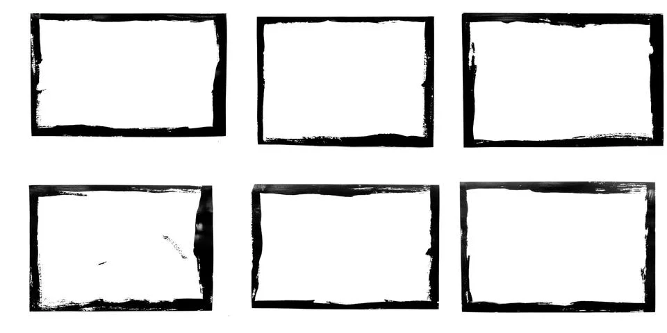 Set of black frames isolated on white background Stock Illustration
