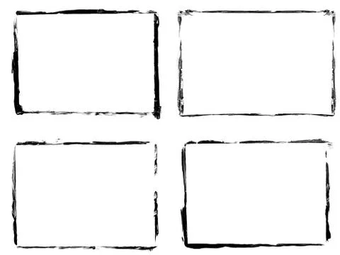Set of black frames isolated on white background Stock Illustration