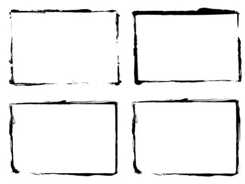 Set of black frames isolated on white background Stock Illustration