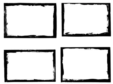 Set of black frames isolated on white background Stock Illustration