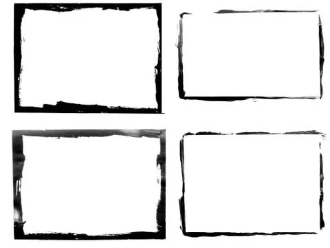 Set of black frames isolated on white background Stock Illustration