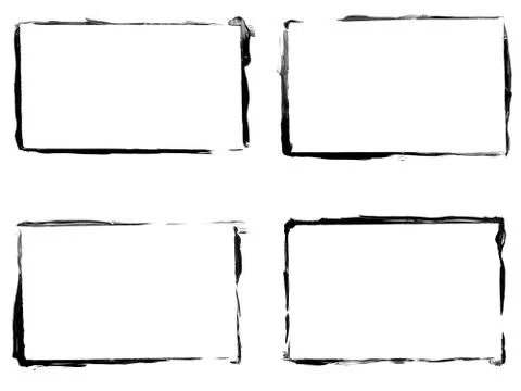 Set of black frames isolated on white background Stock Illustration