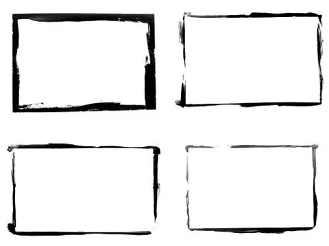 Set of black frames isolated on white background Stock Illustration