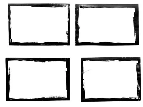 Set of black frames isolated on white background Stock Illustration