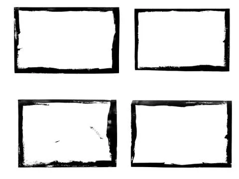 Set of black frames isolated on white background Stock Illustration