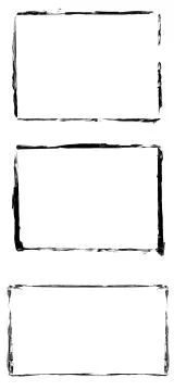 Set of black frames isolated on white background Stock Illustration