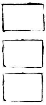 Set of black frames isolated on white background Stock Photos