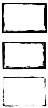 Set of black frames isolated on white background Stock Photos