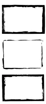 Set of black frames isolated on white background Stock Photos
