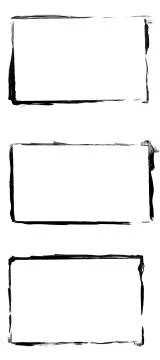 Set of black frames isolated on white background Stock Photos