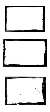 Set of black frames isolated on white background Stock Photos