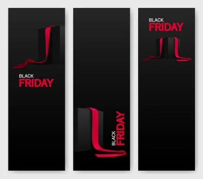 Set of Black Friday banner. Stock Illustration