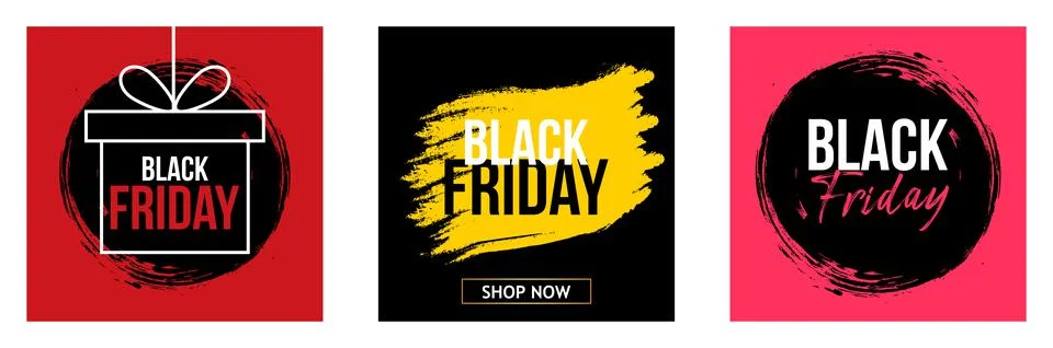 Set Of Black Friday Posters Stock Illustration