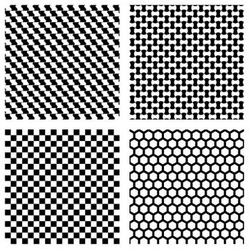 Set of black geometric patterns Stock Illustration