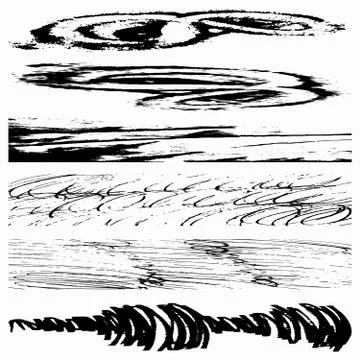 Set Black Grunge Design Element Stock Illustration