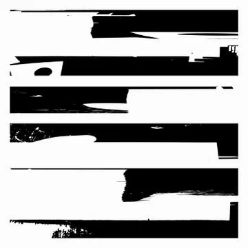 Set Black Grunge Design Element Stock Illustration
