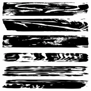 Set Black Grunge Design Element Stock Illustration