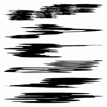 Set Black Grunge Design Element Stock Illustration
