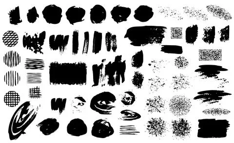 Set of black grunge design elements spots vector illustration Stock Illustration