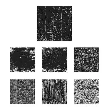 Set of black grunge texture square Stock Illustration