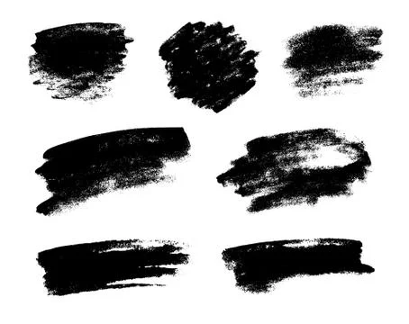 Set of black grunge vector brushes Stock Illustration