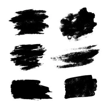 Set of black grunge vector brushes Stock Illustration