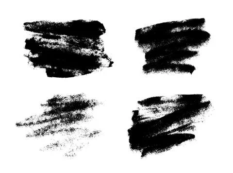 Set of black grunge vector brushes Stock Illustration