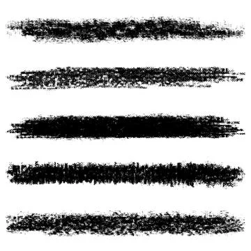 Set of black halftone brushes Stock Illustration