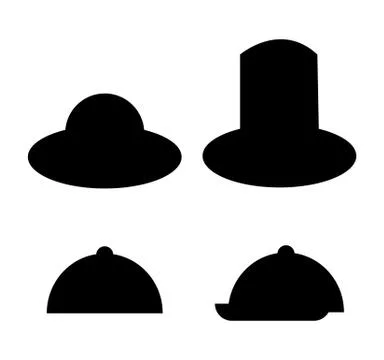 Set of black hats Stock Illustration