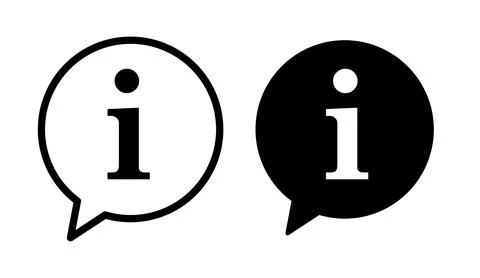 Set of black information icons including info buttons and speech bubble pointers Illustrazione stock