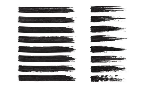 Set of black ink, brush strokes, lines, design elements, hand drawn illustr.. イラスト素材