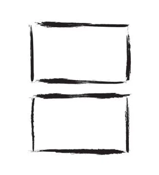 Set of Black Ink Grunge Frames on White Background. Vector Illustration Stockillustratie