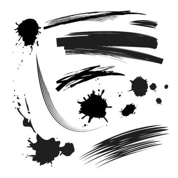 Set of black ink stains Stock Illustration