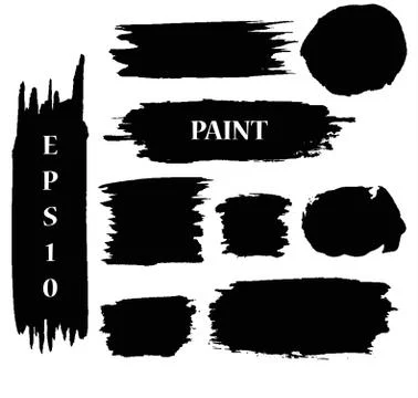 Set of Black ink vector paint stains 스톡 일러스트