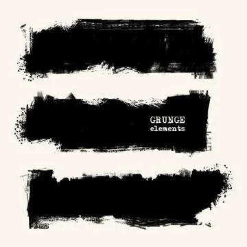 Set of Black ink vector stains Stock Illustration