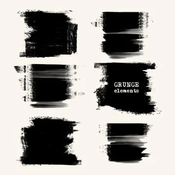 Set of Black ink vector stains Stock Illustration