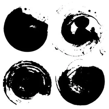 Set of Black ink vector stains Stock Illustration