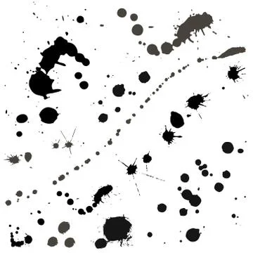 Set of Black ink vector stains Ilustración de archivo