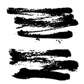 Set of Black ink vector stains Stock Illustration