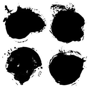 Set of Black ink vector stains Ilustración de archivo