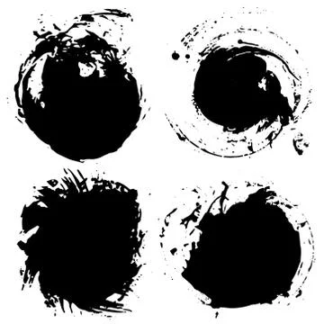 Set of Black ink vector stains Ilustración de archivo