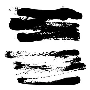 Set of Black ink vector stains Stock Illustration