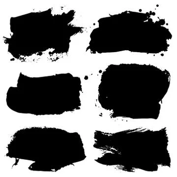 Set of Black ink vector stains 스톡 일러스트