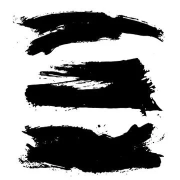 Set of Black ink vector stains Stock Illustration