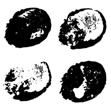 Set of Black ink vector stains Stock Illustration