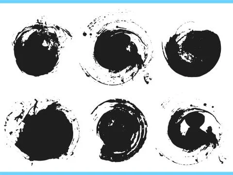Set of Black ink vector stains Stock Illustration