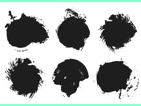 Set of Black ink vector stains Stock Illustration